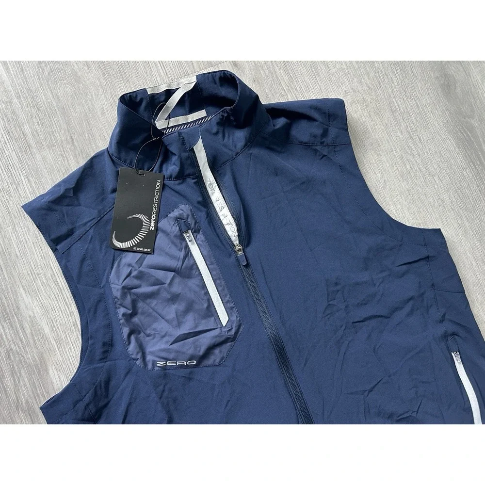 New Zero Restriction Z700 Full Zip Vest Navy Size Large